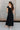Keria Black Slit Midi Dress- back view