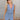 Maren Denim Blue Vest Romper- close up front view