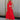 Full body front view of Lucy Red One Shoulder Midi Dress that has one shoulder and open front, bow detail on the front, elegant look. 