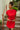 Kendall Red Cinched Waistband Mini Dress- front view