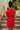 Kendall Red Cinched Waistband Mini Dress- back view