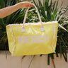 Beach Lime Yellow Tote Bag - front view