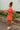 Shawna Coral Puff Sleeve Mini Dress - full body side view