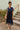 Clarissa Navy & White Eyelet Midi Dress - full body front view