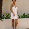 Rachel White Halter Mini Dress - full body front view