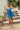 Ilianna Blue Pleated Strapless Mini Dress - full body front view