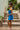 Ilianna Blue Pleated Strapless Mini Dress - full body side view
