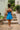 Ilianna Blue Pleated Strapless Mini Dress - full body back view