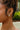 Giselle Gold & Turquoise Earrings - close up of earrings on model