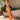 Sophia Orange Satin Midi Dress - full side body view