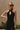 Athena Black Slit Maxi Dress- close up top view