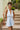 Rylee Light Blue & White Halter Neckline Romper- front view