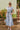 Ariana Blue & White Floral Tie Waist Midi Dress- front full view