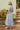 Ariana Blue & White Floral Tie Waist Midi Dress- full back view
