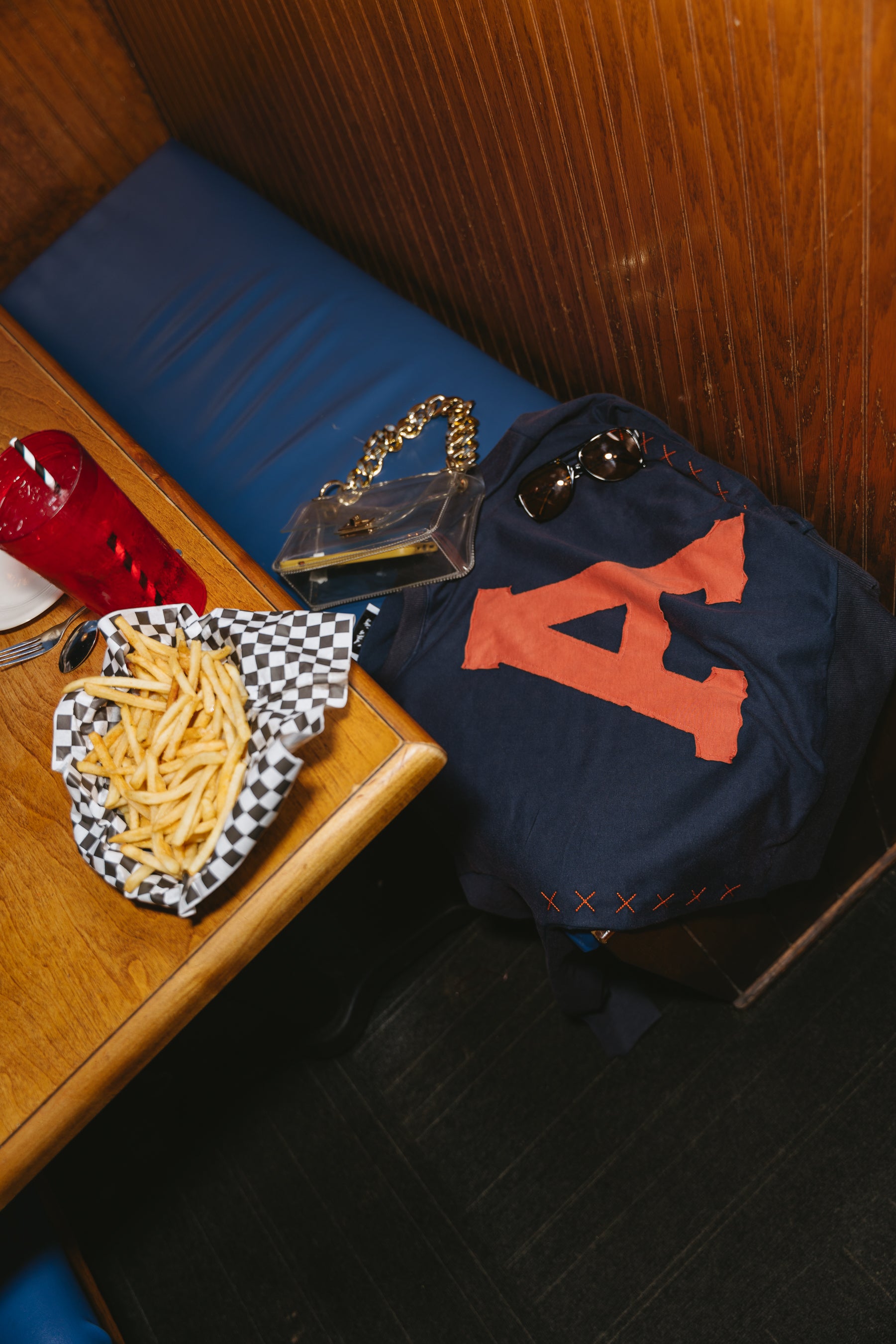 Monroe Washed Navy & Orange "A" Sweatshirt