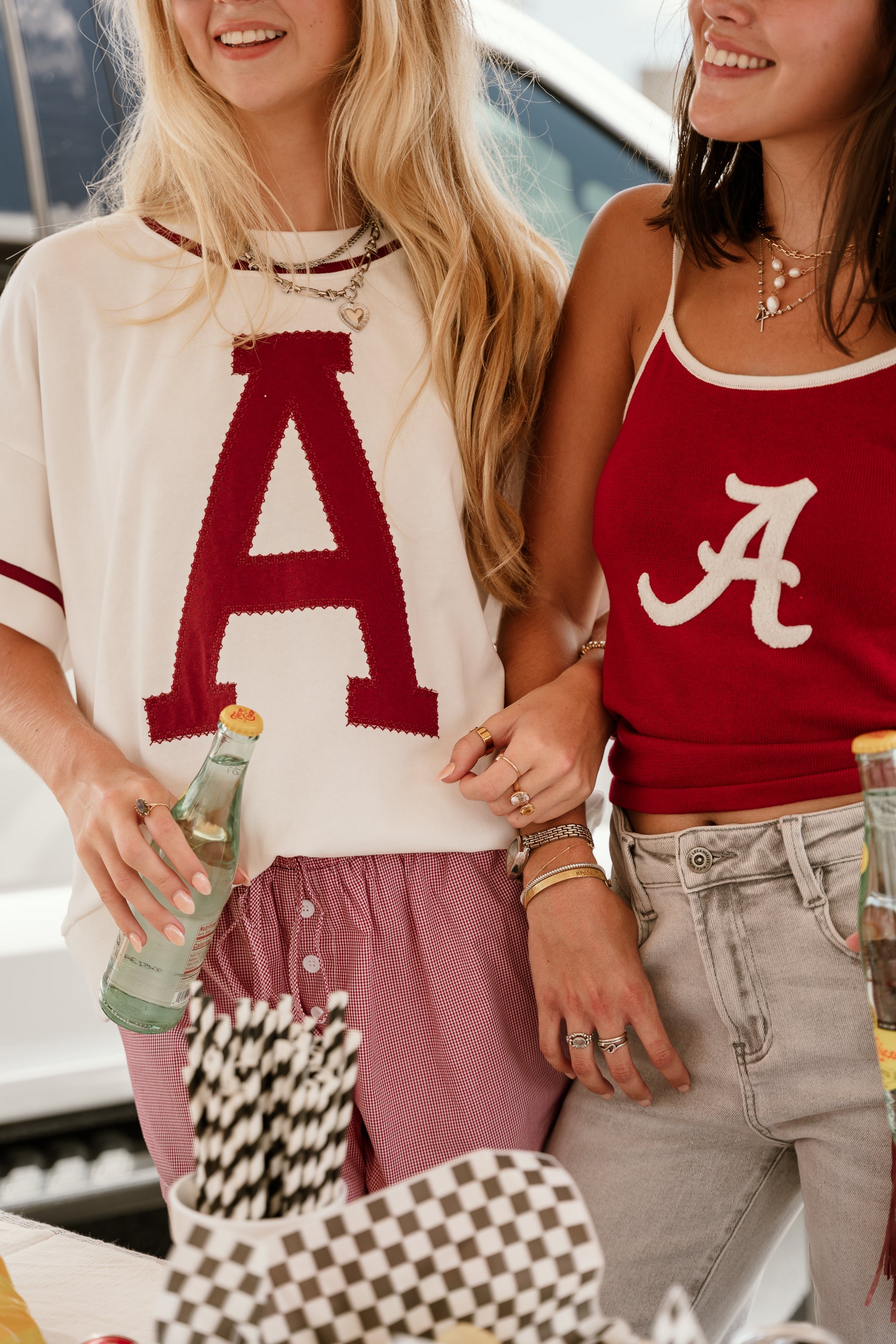 Rowan White & Dark Red "A" Top