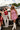 Stephanie Red & White Gingham Bubble Mini Dress - full body front view with other models