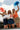 Rowan White, Orange, & Navy "A" Top - front view of 3 models