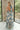 Elliana Beige & Blue Floral Halter Midi Dress - full body back view