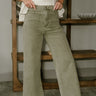 Jenna Olive Wide Leg Pants - lower body front view