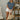 Capri Denim Blue Short Sleeve Sweater- full body front view