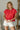 Mina Red Short Sleeve Top- front view