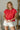 Mina Red Short Sleeve Top- front view
