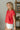 Mina Red Short Sleeve Top- close up side view