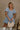 Willa Denim & White Bow Mini Dress- full front view