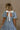 Willa Denim & White Bow Mini Dress- close up back view