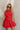 Lana Red Flare Skirt Mini Dress- front close up view
