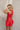 Lana Red Flare Skirt Mini Dress- close up side view