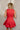 Lana Red Flare Skirt Mini Dress- close up back view