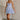 Carolina Blue & White Stripe Flare Mini Dress- full body view