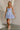 Carolina Blue & White Stripe Flare Mini Dress- full body view