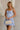Carolina Blue & White Stripe Flare Mini Dress- frontal side view