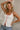 Davina White & Red Eyelet Knit Tank- close up front view