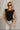 Lylah Black Cinched Tie Sleeveless Top- top view