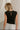 Lylah Black Cinched Tie Sleeveless Top- close up back view