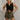 Marie Black Scallop Front Tie Vest- front view