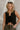 Marie Black Scallop Front Tie Vest- close up view