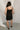 Aubrey Black Scallop Trim Mini Dress - full body back view