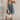 Darcy Washed Denim Pleated Romper - full body front view