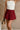 Kelsey Burgundy Pleated Skort - close front view