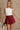 Kelsey Burgundy Pleated Skort -frontal view