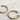 Close up of Hadley Gold Hoop Earrings, brushed gold hoops with pearl end details.