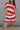 front view of female model wearing the Bristol Red & White Stripe Shorts which features Red and Cream Stripe Lightweight Fabric, Cream Lining, Elastic Waistband and Pockets on each side