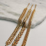 Photo is a close-up of the Alessia bracelet set. The set includes different styles of chunky gold chains.