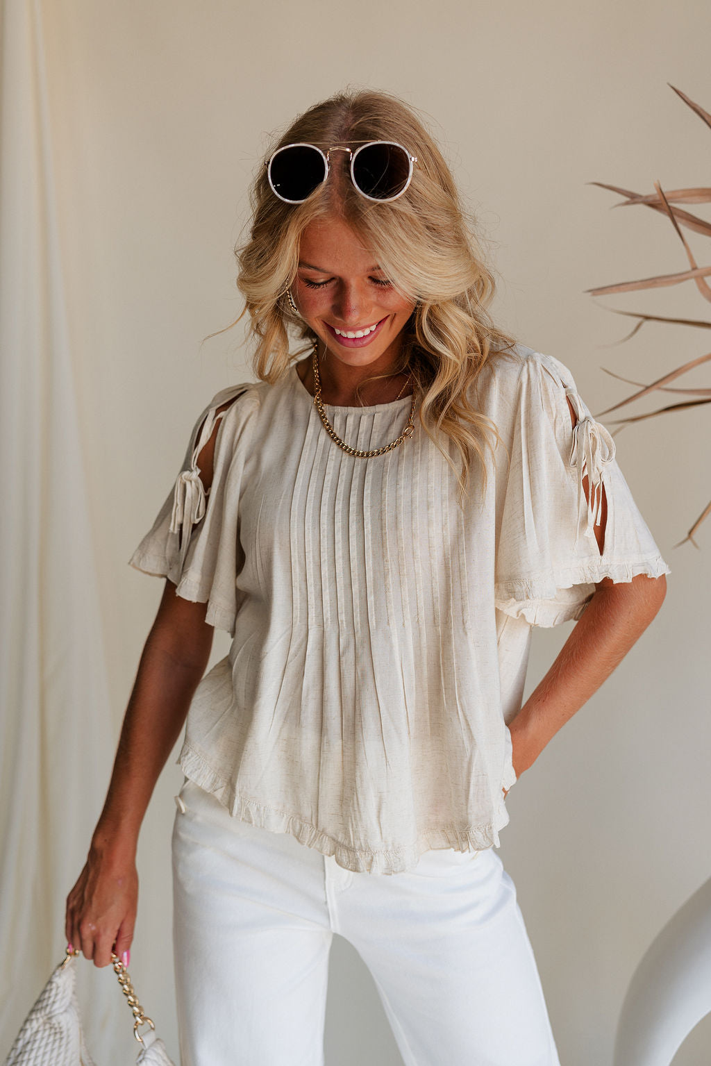 Elysia Short Sleeve Ruffle Top – Lizard Thicket