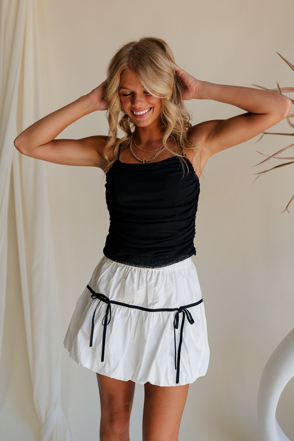 Black Skirt Black And White Clothes For Girls Nina Bow Detail Mini